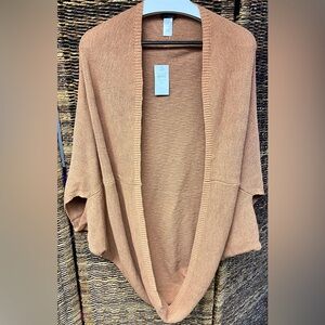 J. Jill Tan Knit Shrug with Shawl Collar-‎ Size: Small-Large, New with tags